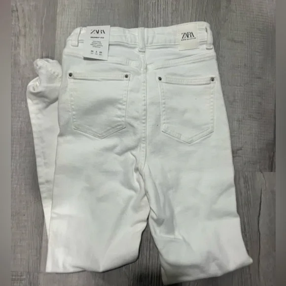 ZARA white high rise skinny jeans - Picture 5 of 6
